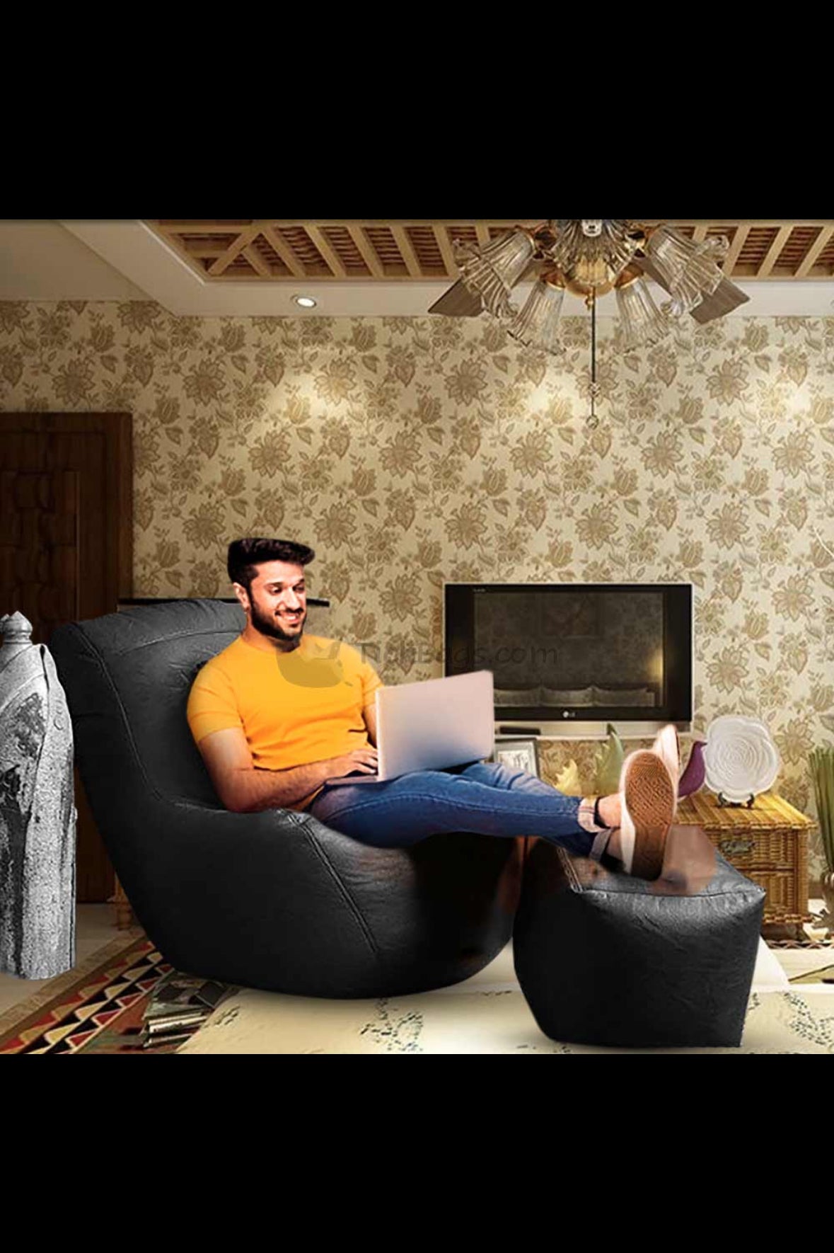 Executive bean bag (Single set of Bean bag and footrest)