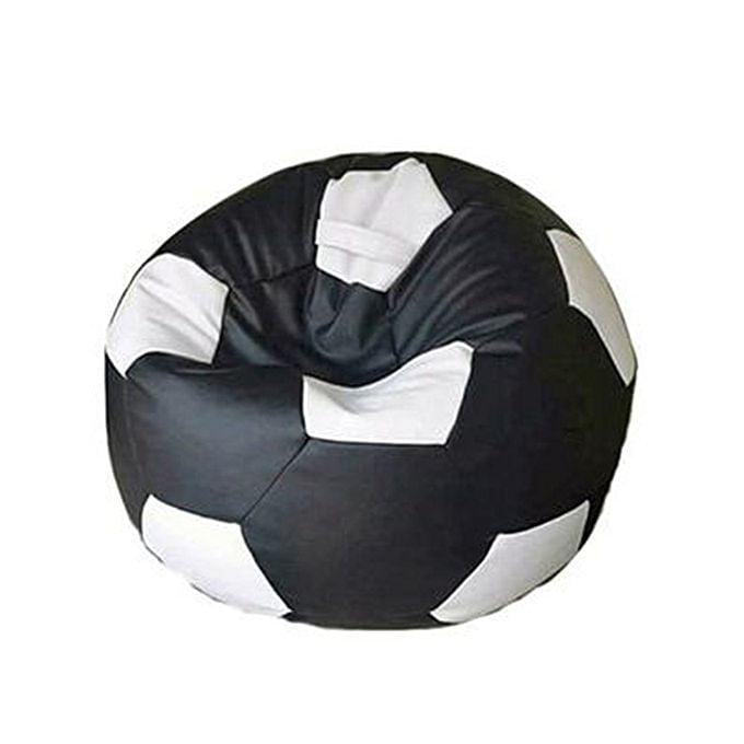 Black And White Football Beanbag Parachute with footrest