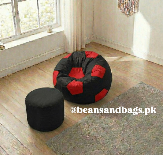 Black and Red Football Beanbag Parachute ( free footstool included)