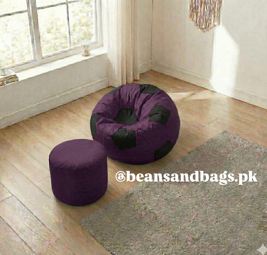 Purple and Black Football Beanbag Parachute ( free footstool included)