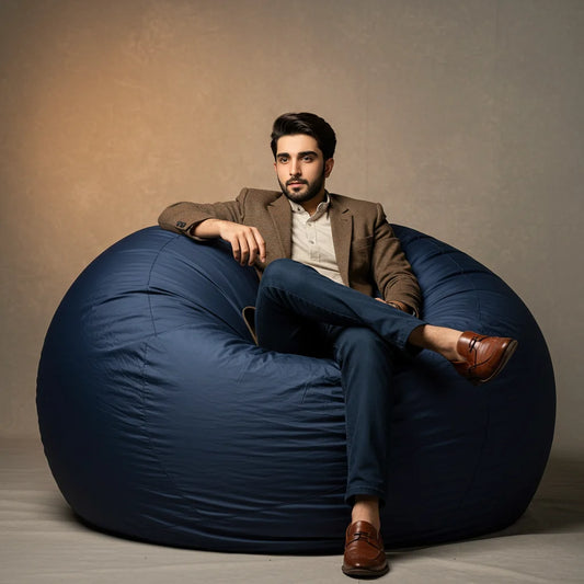 Gigantic parachute Bean Bag - Navy Blue (FREE FOOT STOOL)